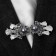 Baroque cardigan clamp for the cardigan, gray color in silver