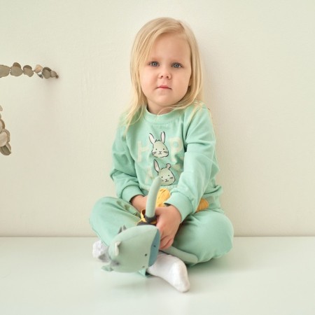Set: jumper and pants crumb I am a "bunny", height 86-92 cm, olive color-2