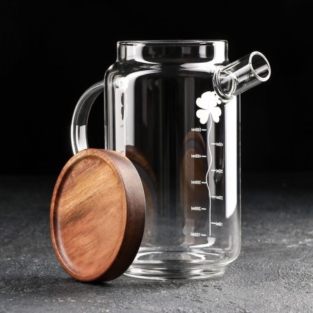 Glass jug with a lid "Eco. Flora ", 650 ml, 9 × 16 cm-1