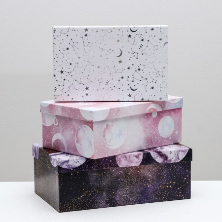 Set of boxes 10 in 1, gift packaging, “Cosmos”, 12 x 7 x 4 - 32.5 x 20 x 12.5 cm-1