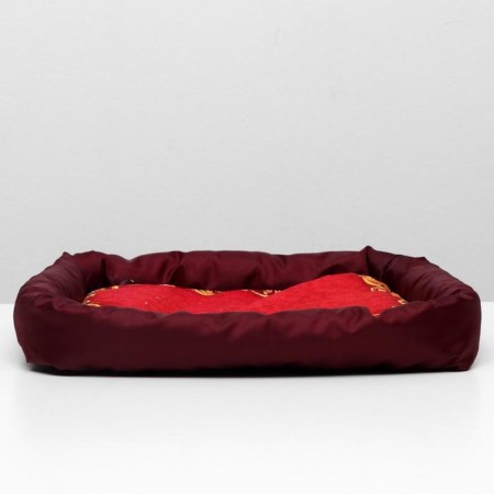 A bed with an side "Red pattern", 42 x 42 x 5 cm-1