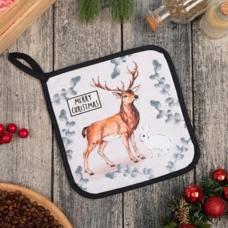 Merry Christmas Square 19x19 cm, Sarzha, 100% Cotton, Vatin 250 g/m2
