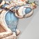 Room Decor volumetric sticker "Santa Claus in a blue fur coat" 24x41 cm