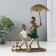 Polystone souvenir "Children walk under an umbrella, with a puppy" Bronze 18x9.5x21.5 cm