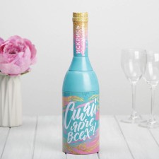 Grive -shaped box in the form of a bottle of champagne 