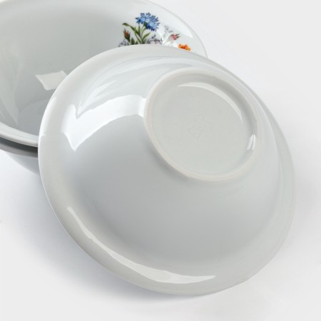Porcelain set for dumplings “Bouquet of flowers”, 7 objects: Suditsa 3 l, 6 bowls 600 ml-3