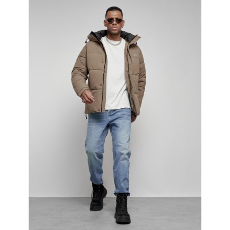 Male winter jacket, size 52, brown color-15