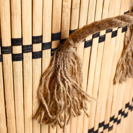 Bellya basket with a lid is folding with handles 39x39 cm H 56 cm, bamboo, jute-3