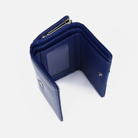 Women's wallet on the button, blue color-3