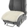 Kitting in the front seat, natural wool, short pile, white