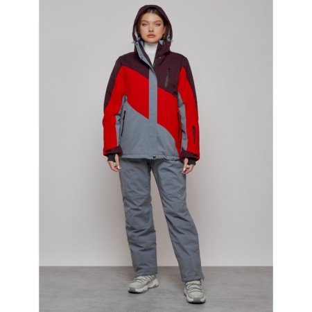 Ski suit female, size 56, red color-4