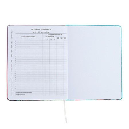 Universal diary for grade 1-11, hard cover, artificial leather, foam rubber, foil embroidery, liesse, 80 g/m2-11