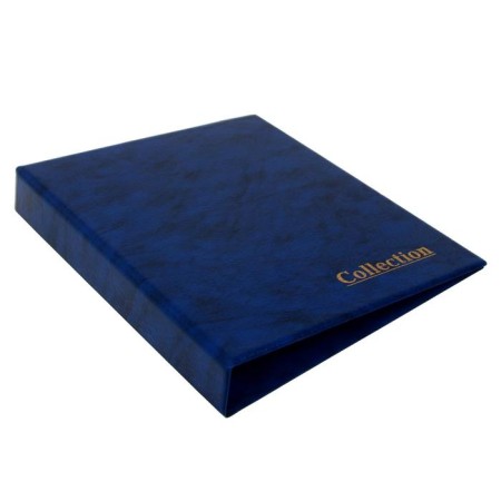 Album for coins on rings, optima format 230 x 265 mm Calligrata, includes up to 20 sheets, covering artificial leather, blue-1