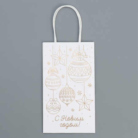 Package gift craft "gold", 12 x 21 x 9 cm, new year-6