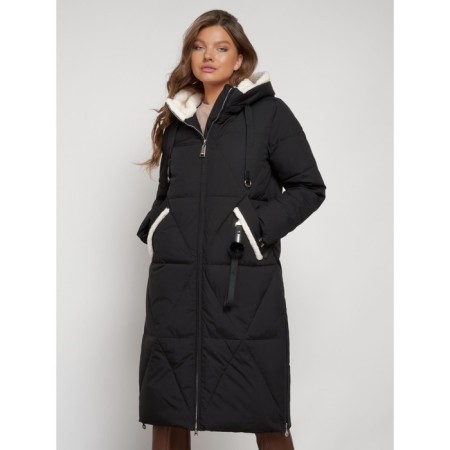Coat insulated winter female, size 50, black color-7