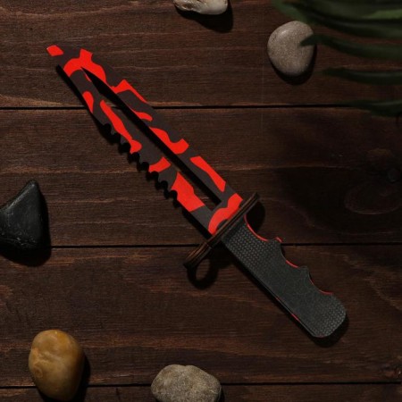 Souvenir weapons made of wood "Bayonet Knife", red patterns-1