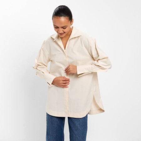 Women's shirt Minaku: Casual Collection Milk color, river 48-6