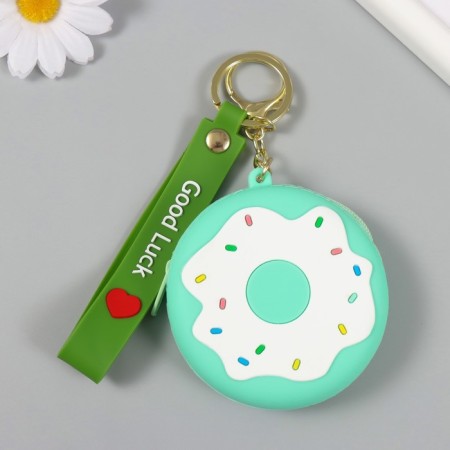 A keychain wallet with a carbine, strap Silicon "Donut" 3.5x8.5x8.5 cm