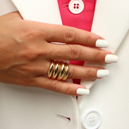 Ring Metal "Trend" 4 waves, color gold, size 17-3