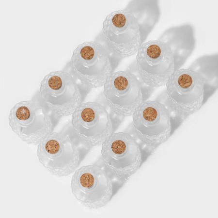 A set of glass jars for spices with a cork lid "Parfa", 130 ml, 11.5 × 5.5 cm, 12 pcs-1