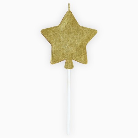 Candle in the cake "Make a desire" gold, 5.5 x 12 cm-3