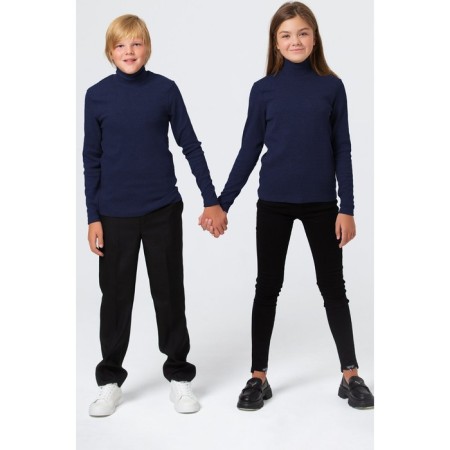 Turtleneck for a boy, height 98 cm, dark blue color
