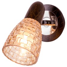 Светильник ЭкономСвет Iluka 40Вт E14 хром, венге 15x15x17см