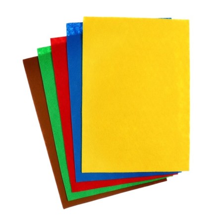 Color felt set, thickness 1 mm, A4 format, soft, 5 sheets, 5 colors, bright colors-2