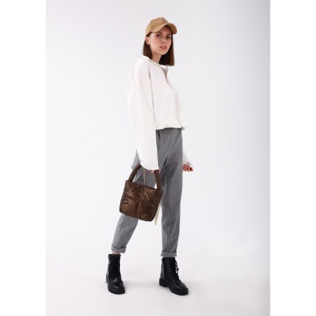 Bag-tout on lightning, brown color-4