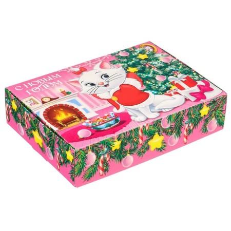 Gift box "New Year" 16x23x7.5 cm, cats aristocrats-2