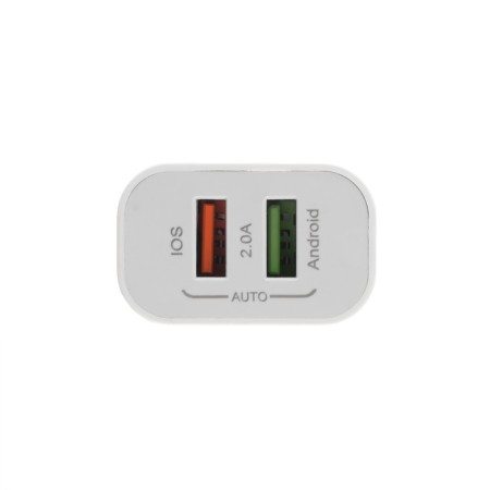 Network charger Luazon LCC-96, 2 USB, 2 A, Type-C cable, white-2