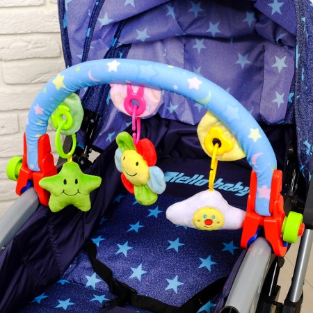 Bulk Soft Bulge on the crib, stroller "Soft friends", 27 - 38 cm, rattles, 3 toys-1