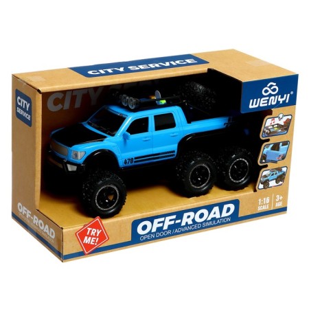Inertial jeep 6x6, 1:16, light and sound, blue color-5