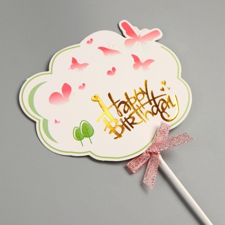 Topper "Happy Birthday", with a bow-1