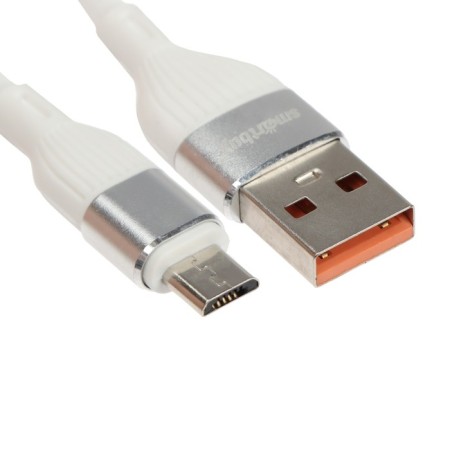 Smartbuy S72, microUSB cable - USB, 2.4 A, 1 m, charging + data transfer, white