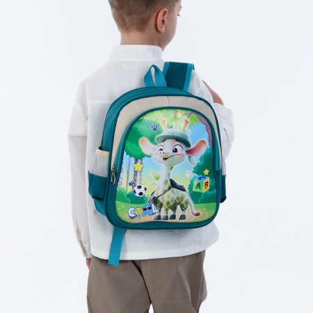 Baby backpack on a zipper, "chosen", green color-7