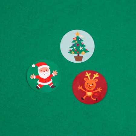 Stickers in the roll "New Year holiday", 500 pcs, 2.5 x 2.5 cm-4