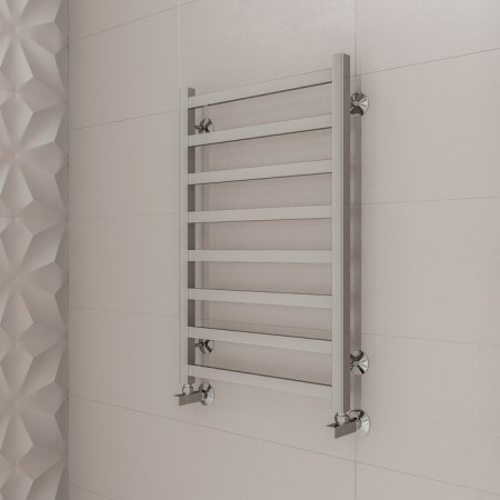 Terminus heated towel rail "Noto" P8, 500x800 mm, lower connection, chrome-2