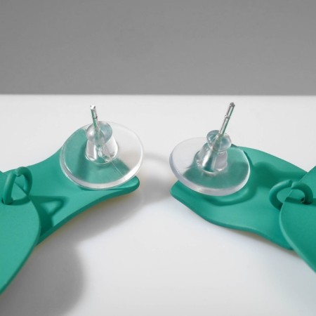 Earrings Metal "brightness" geometry, mint color-2