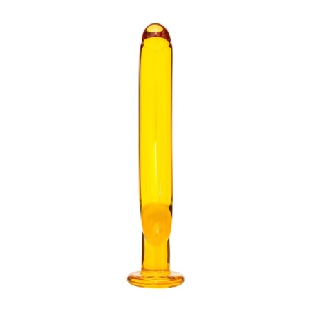 Unrealistic phallimitator Sexus Glass, glass, yellow, 17.5 cm-2