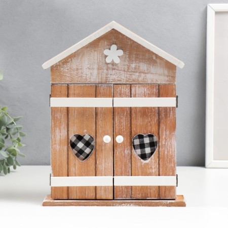 Klyuchnitsa tree 6 hooks "House with heart shutters" 29.5x22.5x6 cm-9