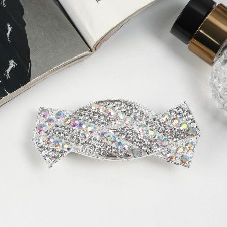 Halfish hair clip "linetta" tape, 8.5 cm, silver