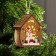 Christmas tree toy "House with snowmen", from batteries, glow of warm white