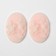 Caboshon "Birds" oval (set 2 pcs.) 20 × 30 mm, pink color