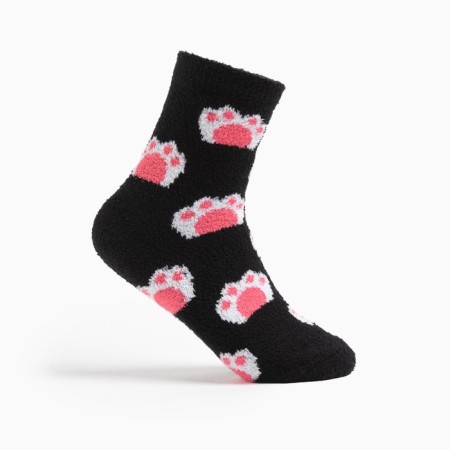 Women's socks "Cat Paws", black color, size 36-40