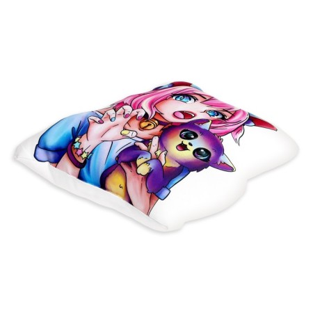 Pillow "Bright Girl", with a cat-2