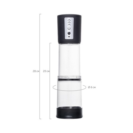 Automatic pump for the penis Sexus Men Expert Andreas, ABS plastic, black, 28 cm-6