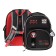 Frame backpack 37 x 28 x 12 cm, Across 194, filling: bag, pencil case, dark gray/red ACR22-194-5