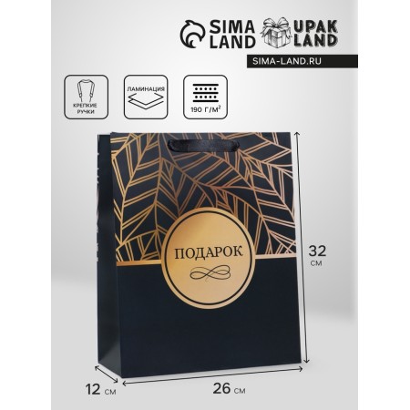 Package Gift Laminated Vertical "Gift", M 26 × 32 × 12 cm