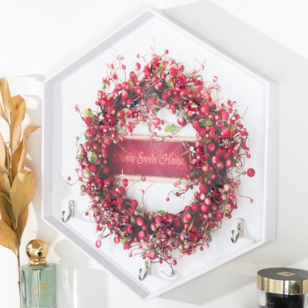Decorative hooks 3 hooks "Berry Wreath" 34x30 cm-1